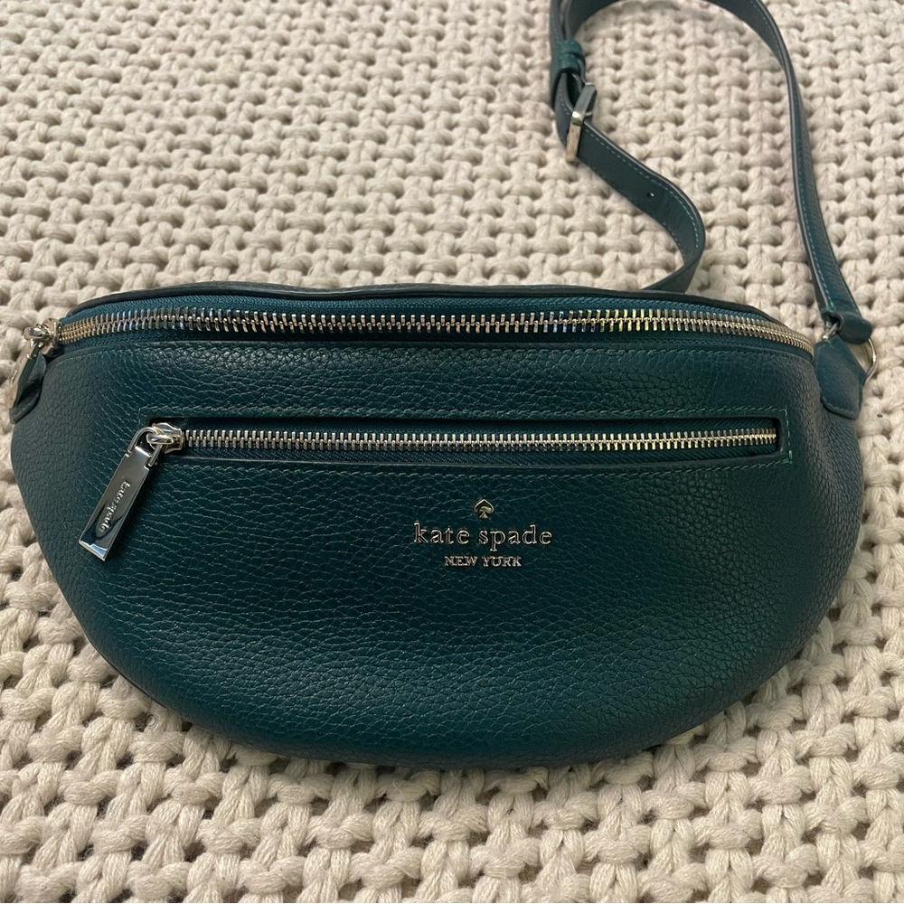 Kate Spade Hunter Green Pebble Leather Belt Bag